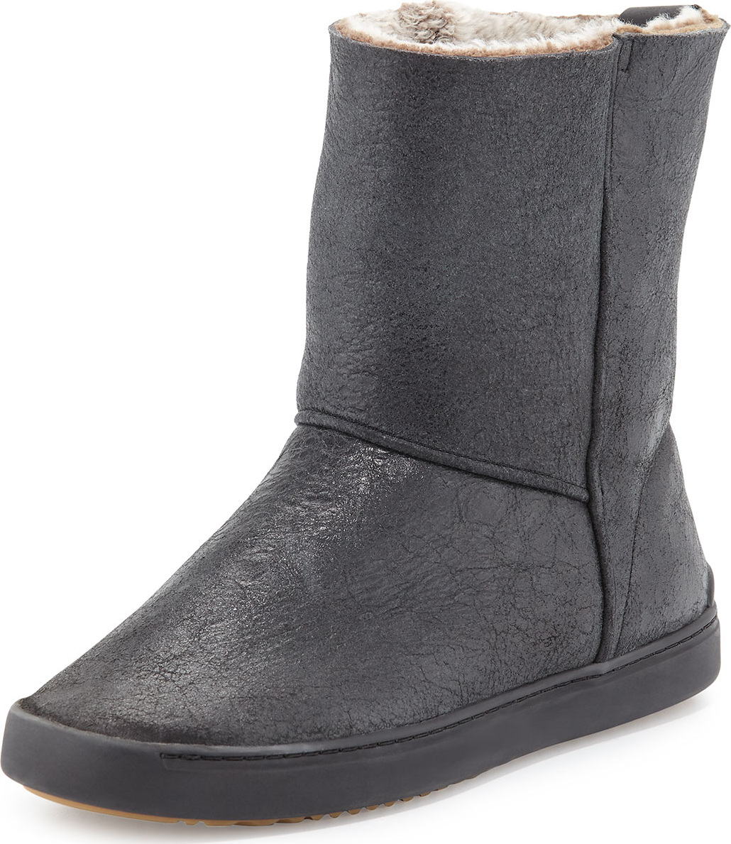 Rag & Bone Kali Shearling Fur Sneaker Boot, Black