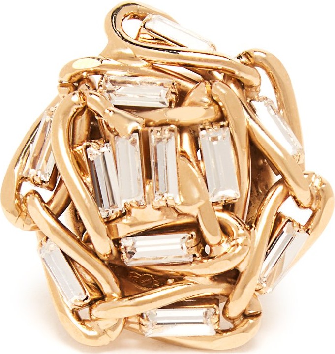 Rosantica Crystal-embellished flower ring