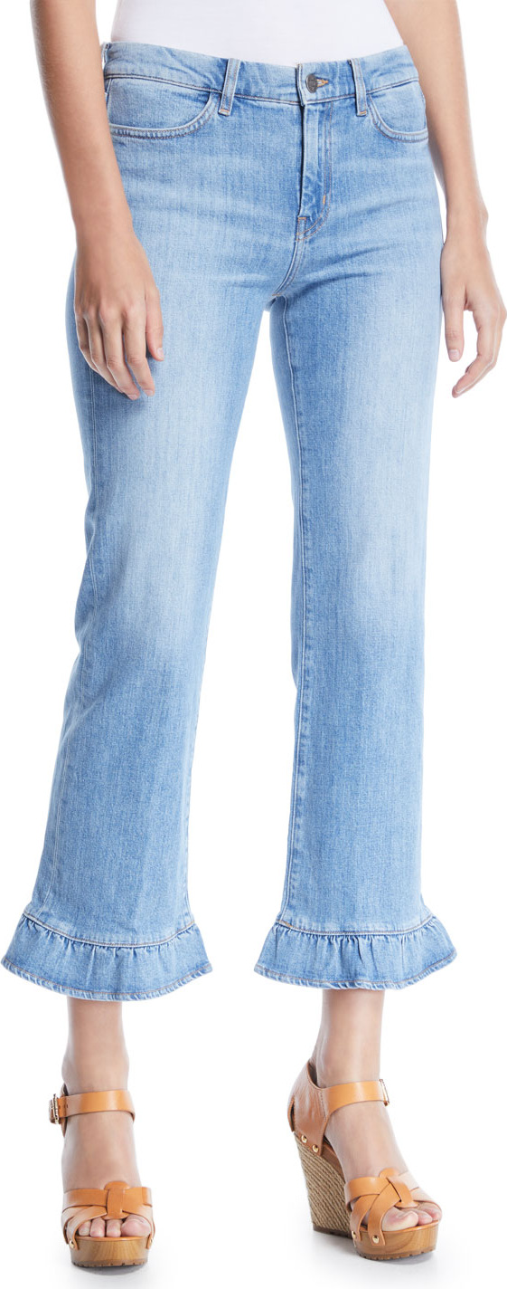 M.i.h Jeans Lou Flare-Leg Cropped Jeans
