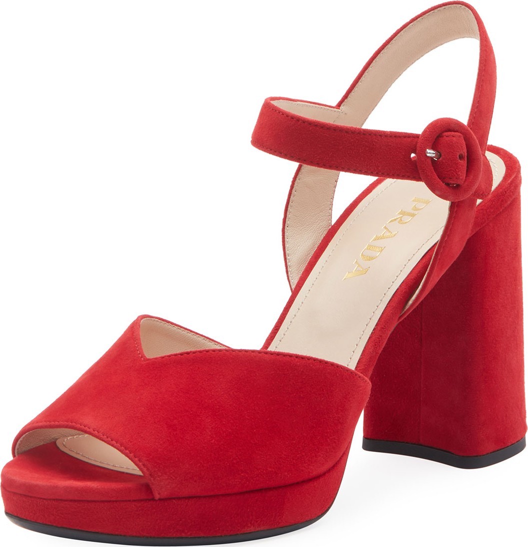 Prada Suede Platform 95mm Sandals