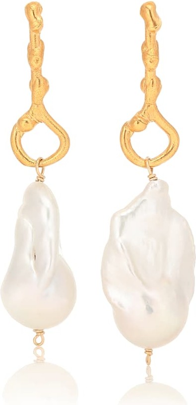 Alighieri The Olive 24kt gold-plated earrings with pearls