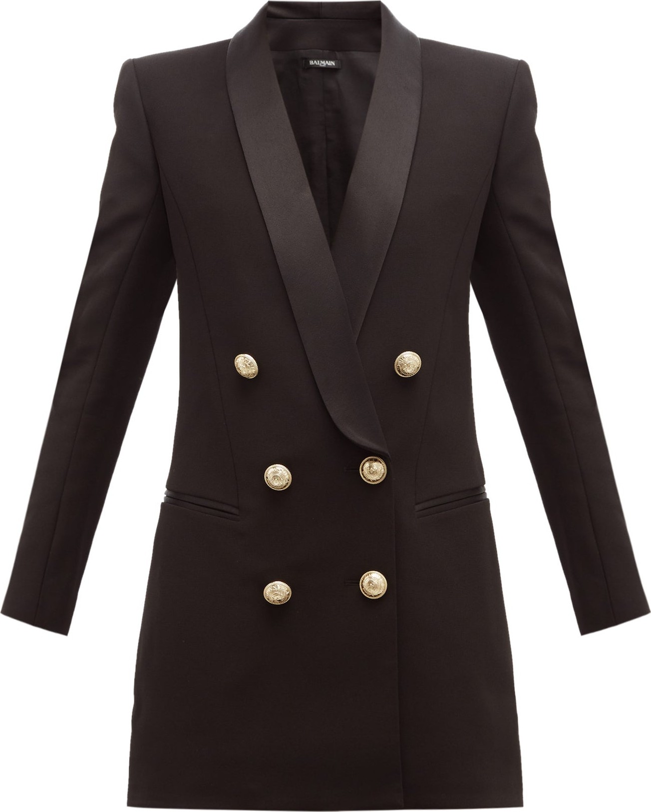 Balmain Double-breasted crepe blazer dress