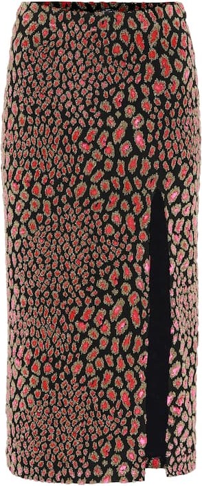 Caroline Constas Leo velvet midi skirt
