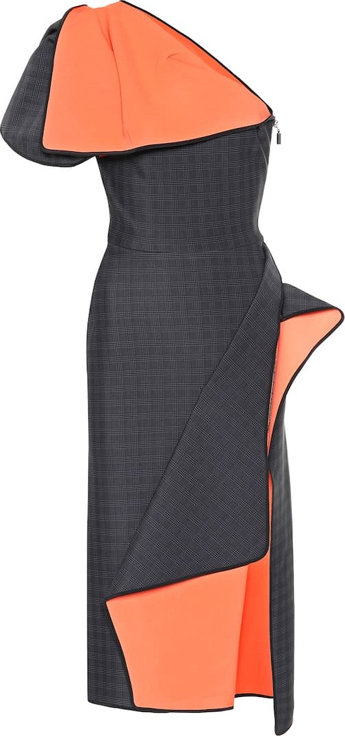 Maticevski Aquatic ponte one-shoulder dress