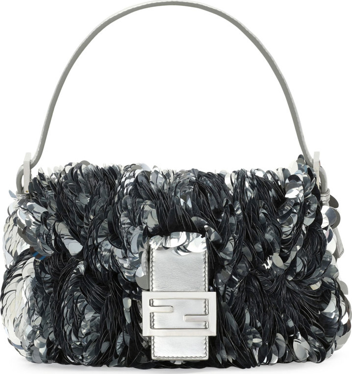 Fendi Baguette Paillette-Embellished Shoulder Bag