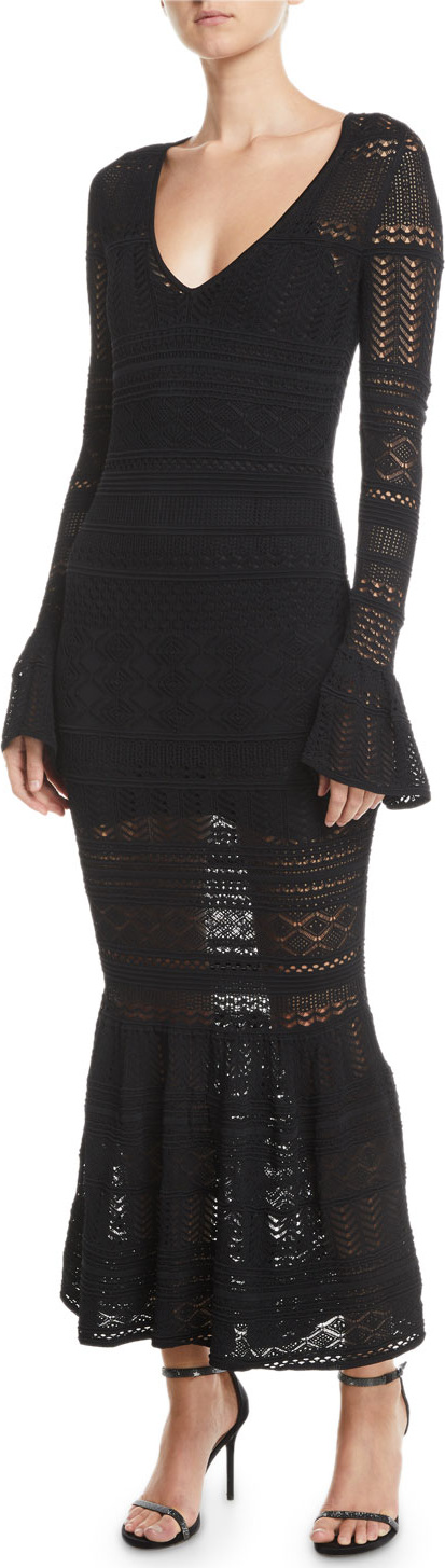 Alexis Darcie Crochet Long-Sleeve Mermaid Dress