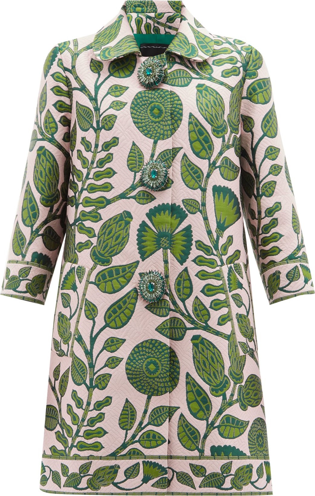 Andrew Gn Floral-brocade single-breasted coat