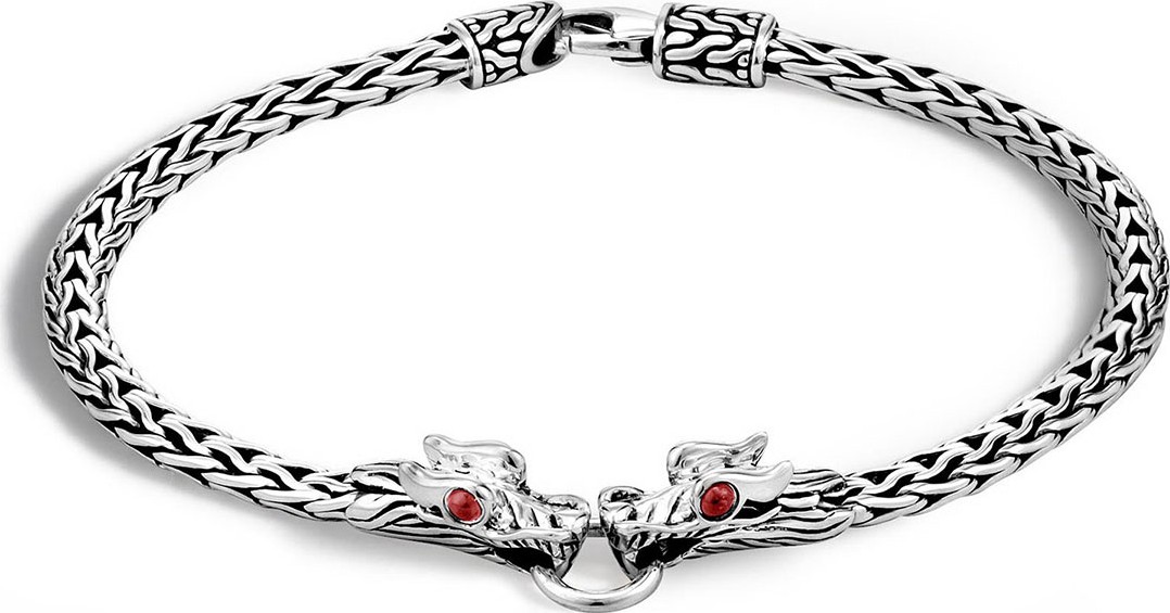 John Hardy Naga Silver Dragon-Head Bracelet