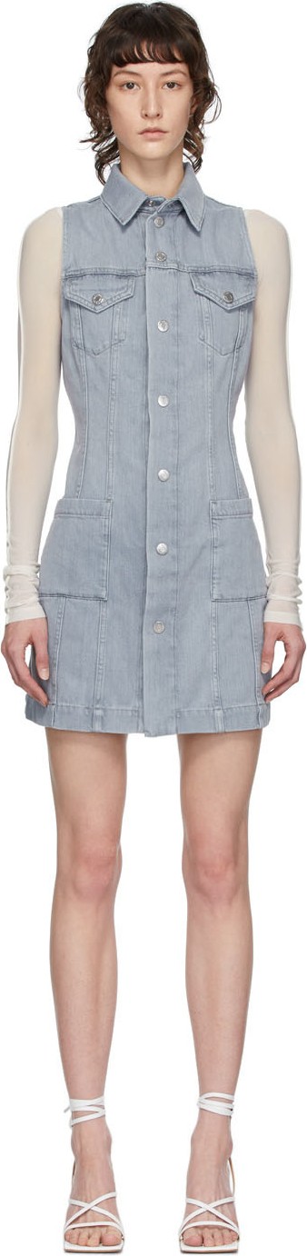 Helmut Lang Grey Denim Shirt Dress