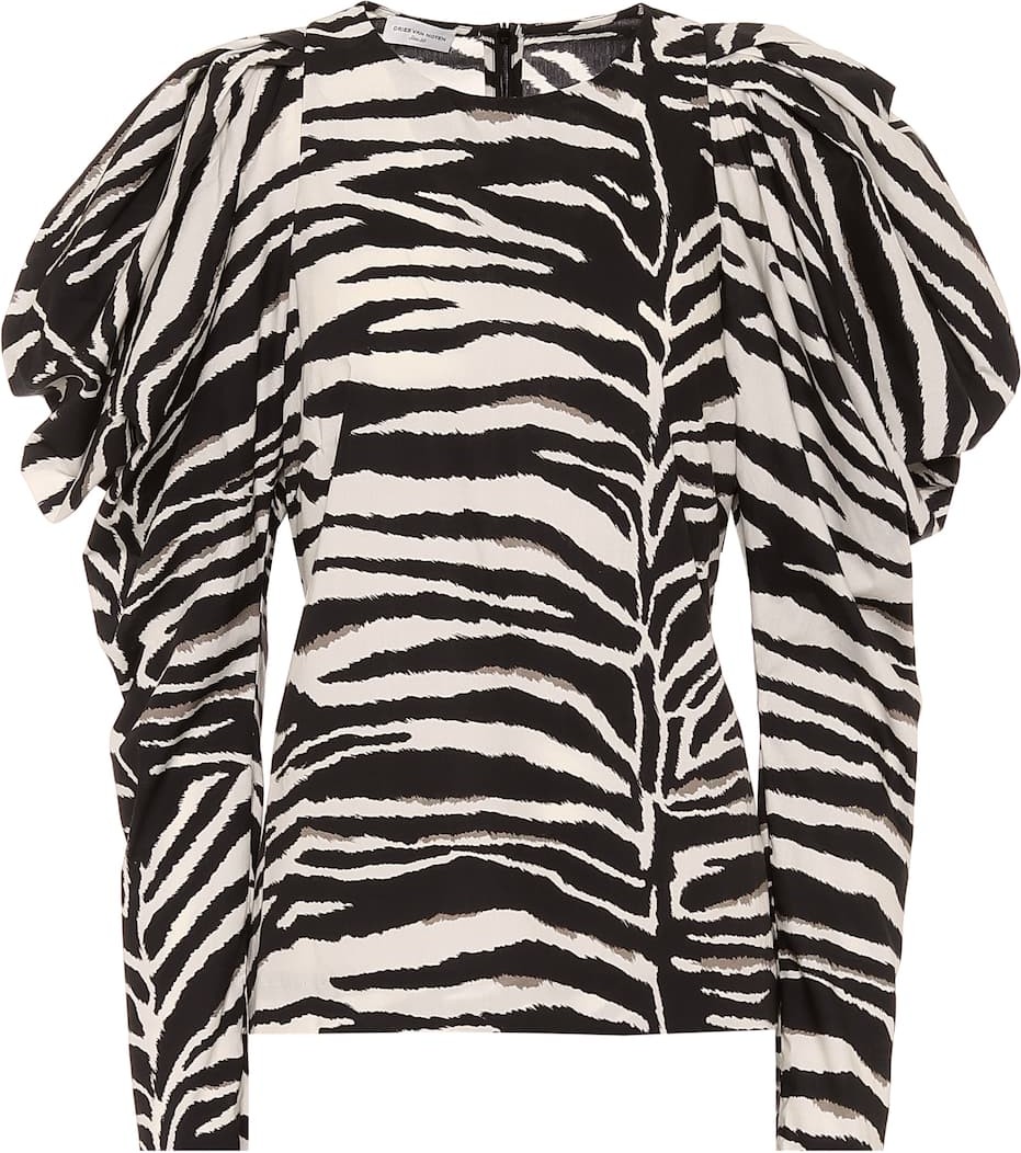 Dries Van Noten Zebra-print cotton top