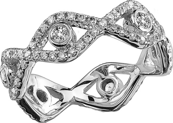 Sydney Evan Diamond Evil Eye Eternity Ring in 14K White Gold, Size 6