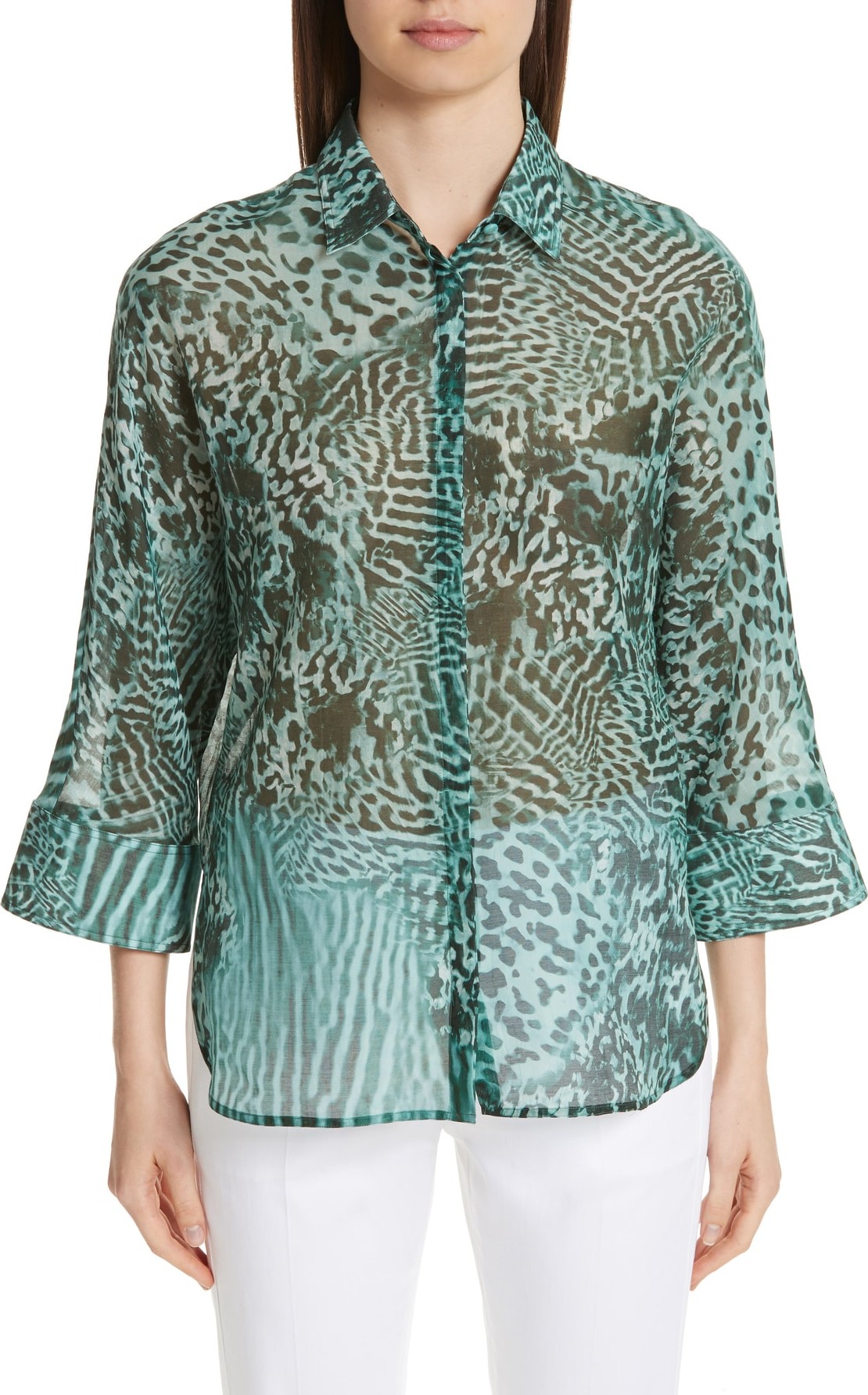 Max Mara Prati Print Cotton & Silk Shirt