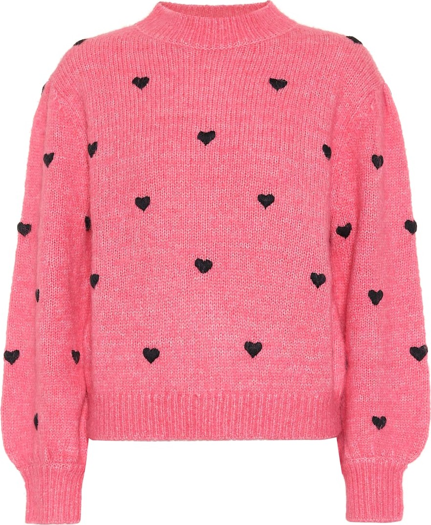 RIXO LONDON Ariana heart-embroidered sweater