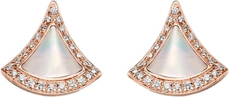BVLGARI - Divas' Dream 18kt rose gold earrings with mother-of-pearl and diamonds