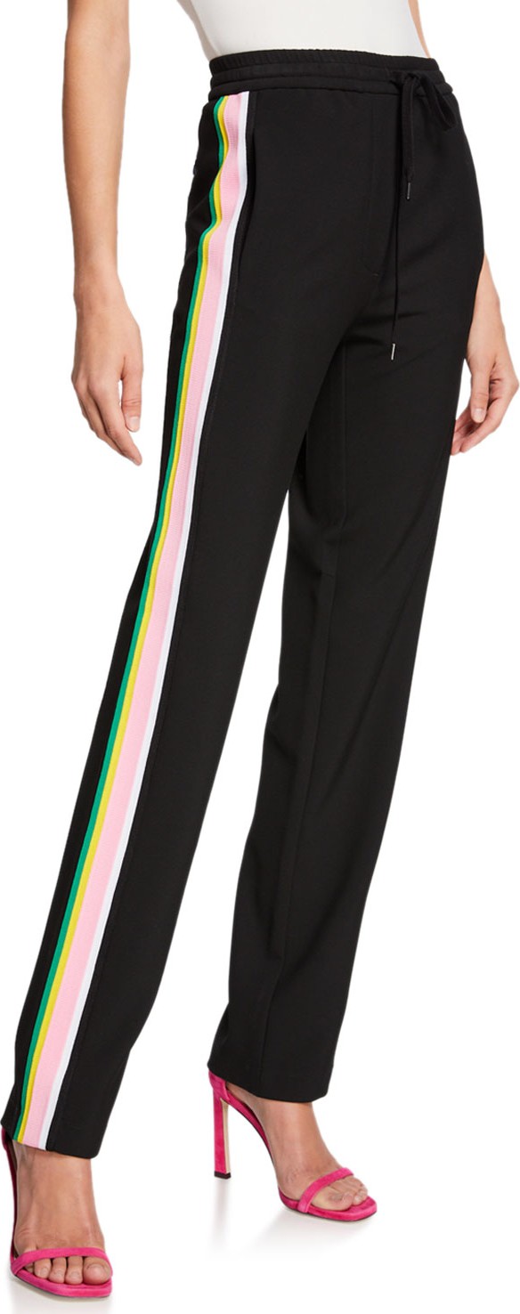 Nº21 Side-Stripe Straight-Leg Pull-On Pants
