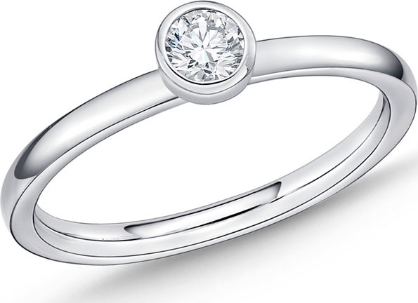 Memoire 18k White Gold Brilliant-Cut Diamond Stack Ring, Size 6.5