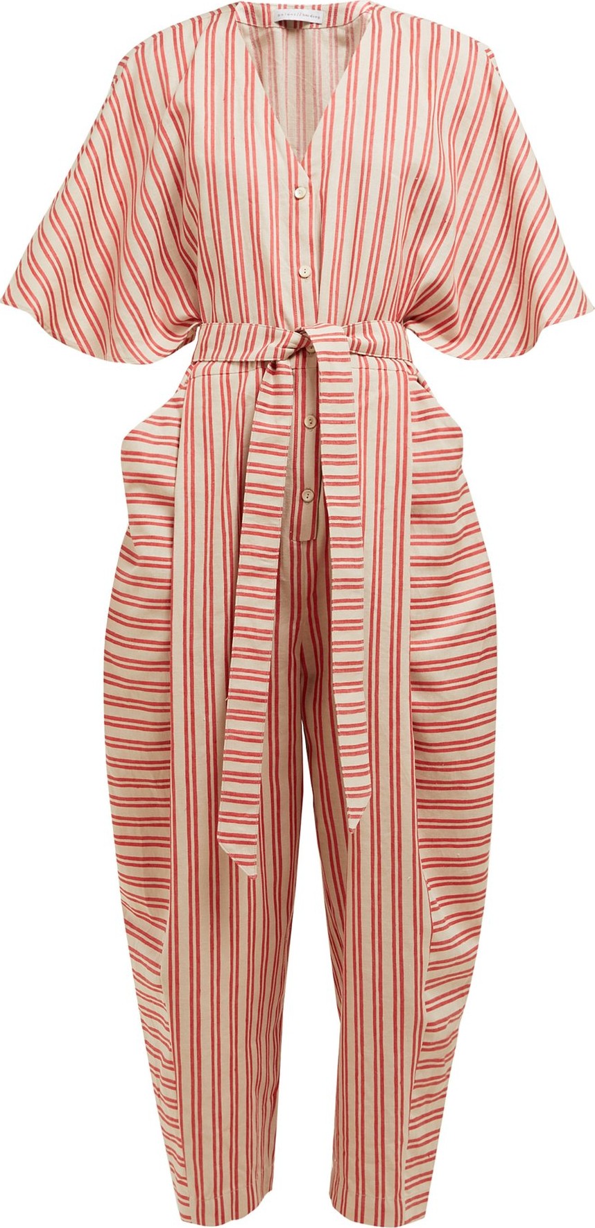 palmer//harding Dana striped cotton-blend jumpsuit
