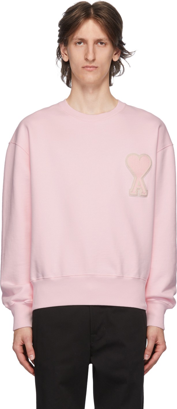 AMI SSENSE Exclusive Pink Ami De Coeur Sweatshirt