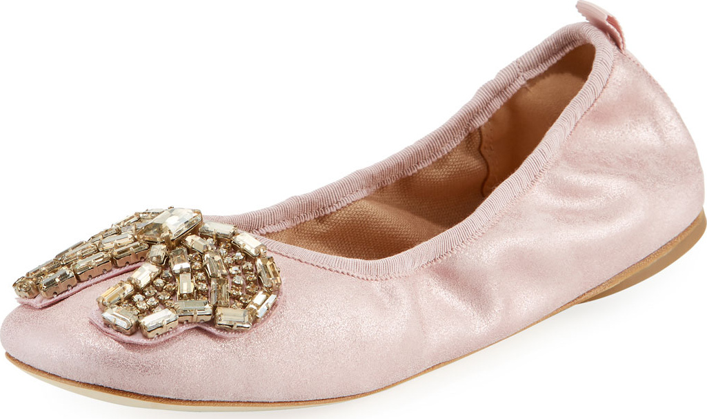 COACH Margot Crystal-Bow Ballet Flats