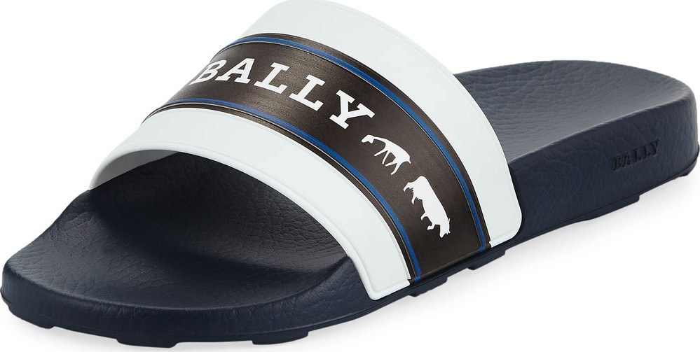 Bally Men's Ani 6 Rubber Pool Slide Sandals