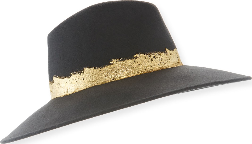 Eugenia Kim Emmanuelle Wool Fedora Hat with Metallic Band
