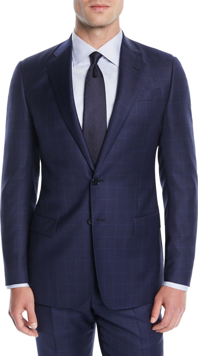 Giorgio Armani Men's Windowpane Two-Piece Wool Suit