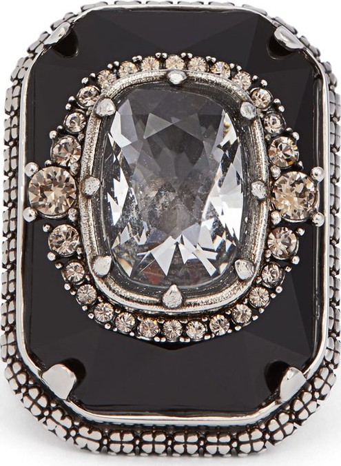 Alexander McQueen Crystal-embellished ring