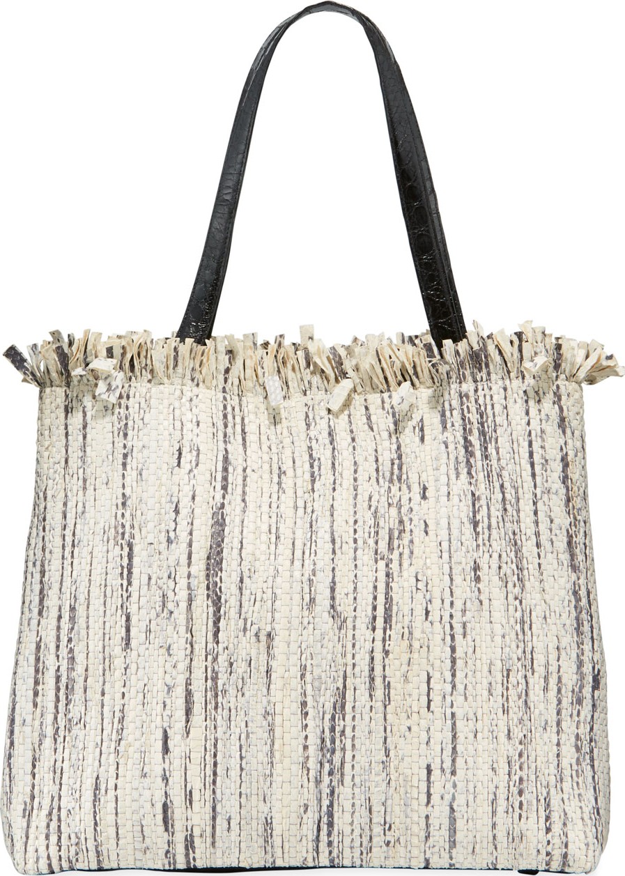 Nancy Gonzalez Em Snakeskin Fringe Tote Bag