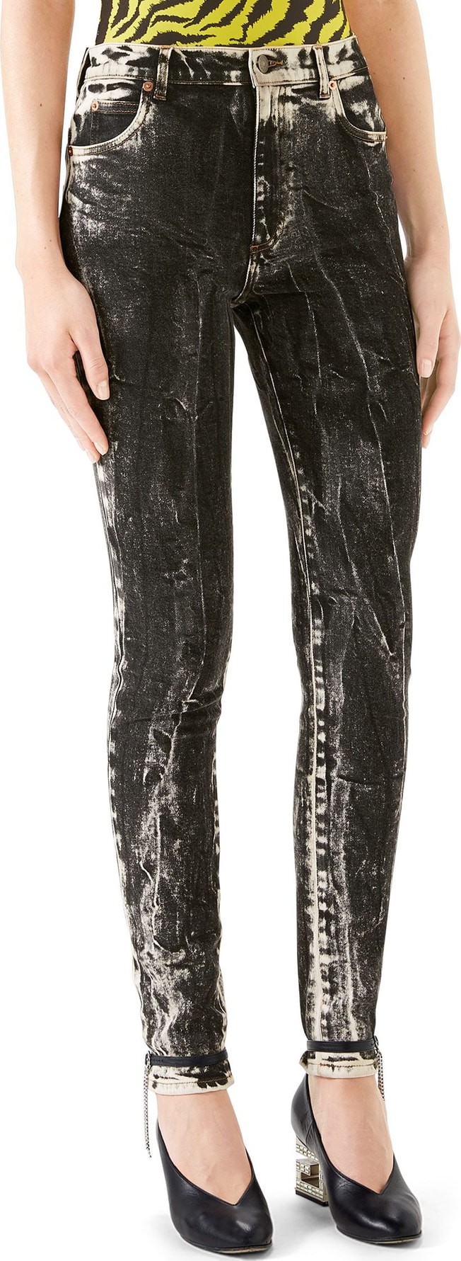 Gucci Marble Wash Stretch Jeans