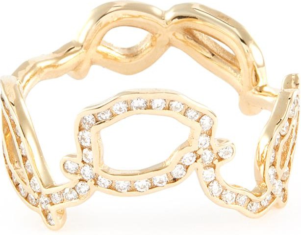 Sarah & Sebastian 'Kintsugi' diamond 10k yellow gold sculptural ring