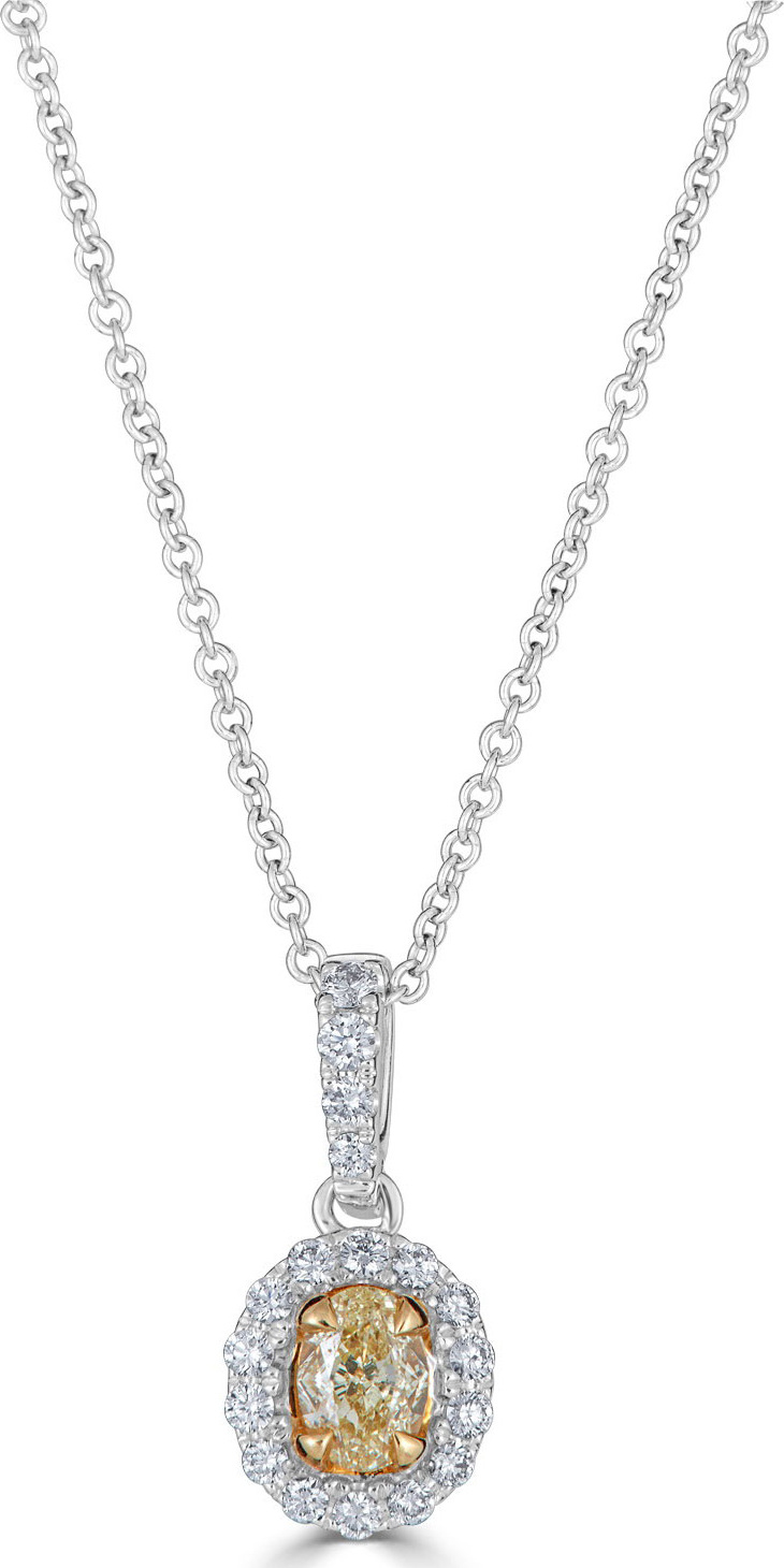 ZYDO Limoncello 2-Tone 18k Gold & Diamond Oval Pendant
