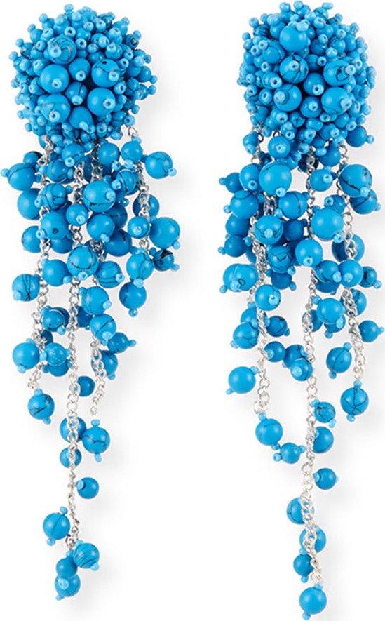 Oscar De La Renta Beaded Clip Earrings