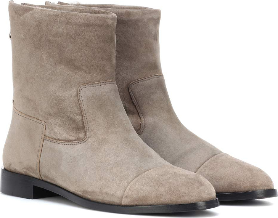 Bougeotte Suede and shearling ankle boots