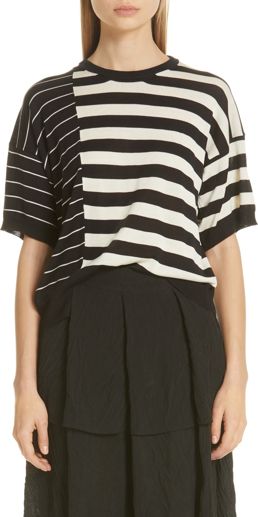 Sara Lanzi Stripe Silk Sweater