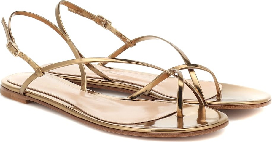 Gianvito Rossi Metallic leather sandals