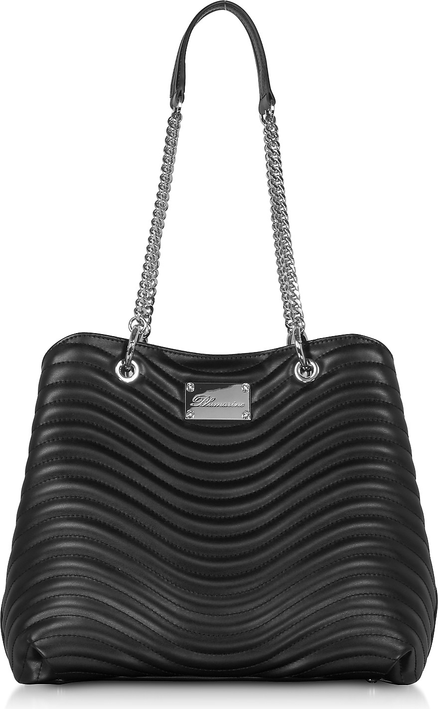 Blumarine Sophie Black Leather Tote Bag