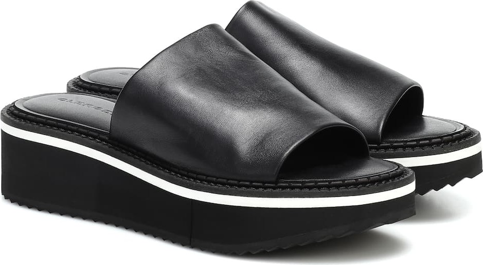Robert Clergerie Fast3 leather platform slides