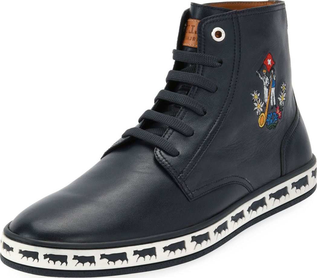 Bally Men's Alp Star Leather High-Top Sneakers