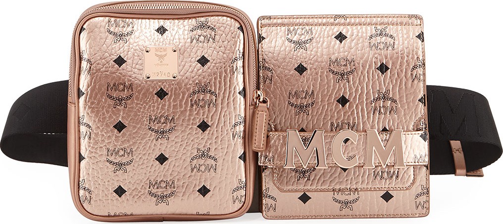 MCM Stark Double Logo Belt Bag