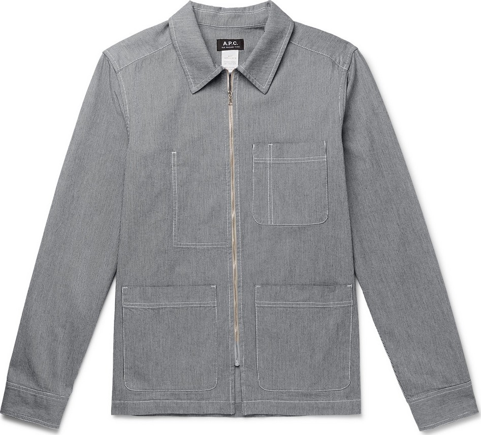 A.P.C. Striped Cotton Chore Jacket