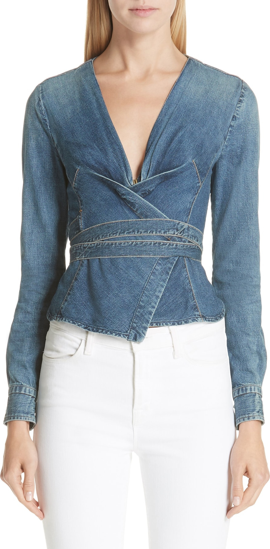 Jean Atelier Biba Denim Wrap Top