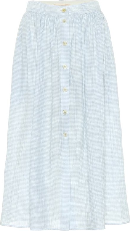 Brock Collection Exclusive to Mytheresa – Olivo gingham cotton midi skirt