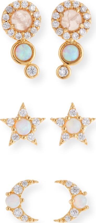 Tai Opal Stud Earrings, Set of 3