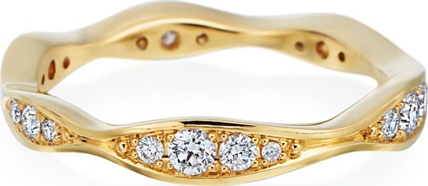 Maria Canale 18k Gold Diamond Narrow Wave Ring