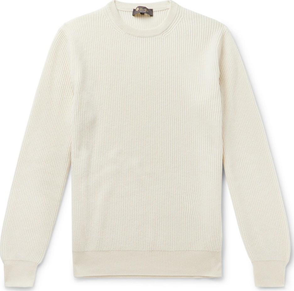 Loro Piana Girocollo Riverside Garment-Dyed Ribbed Cashmere Sweater