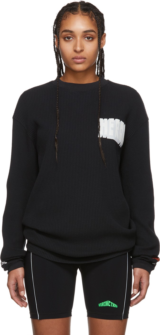 Heron Preston Black Bold Logo Long Sleeve T-Shirt