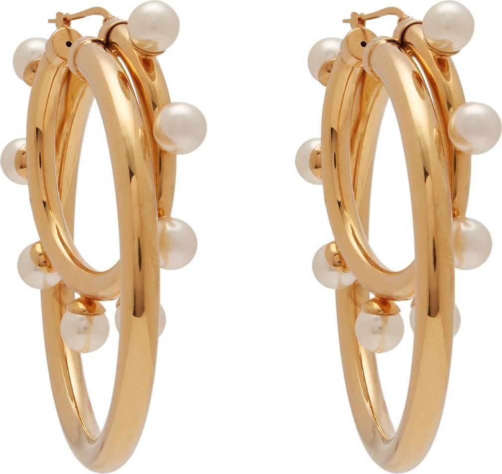 Peter Pilotto Faux-pearl double hoop earrings