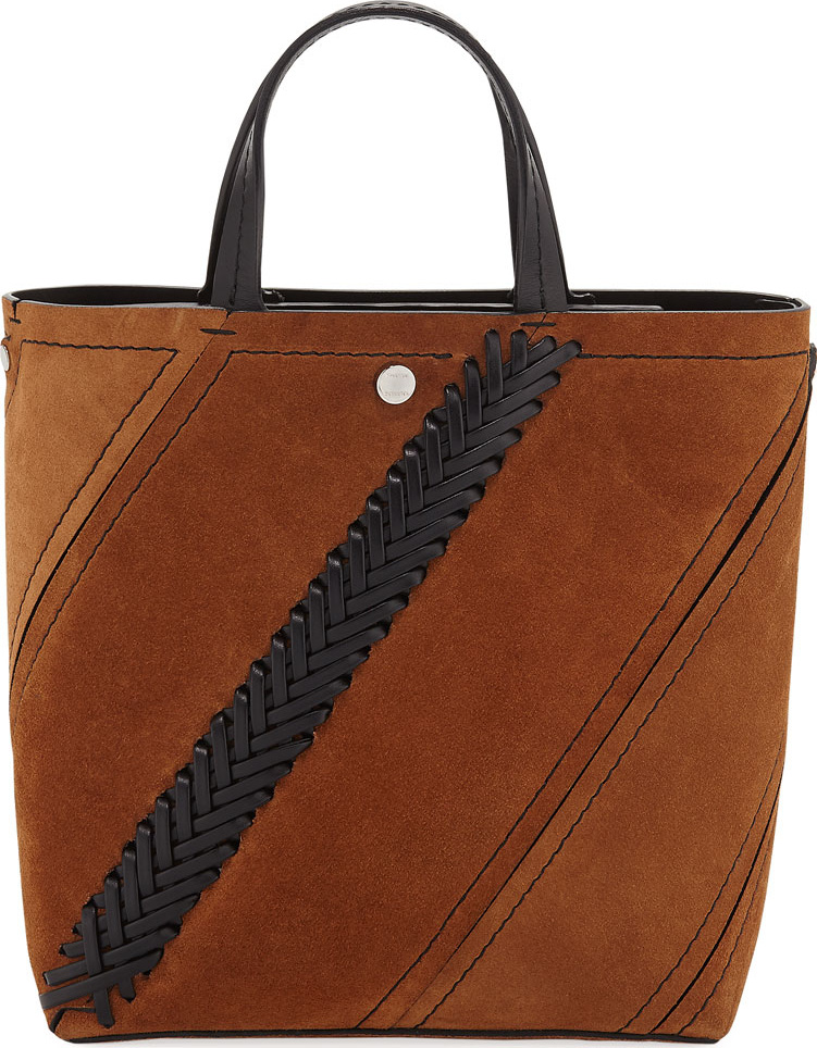 Proenza Schouler Hex Small Suede Tote Bag with Crochet Detail