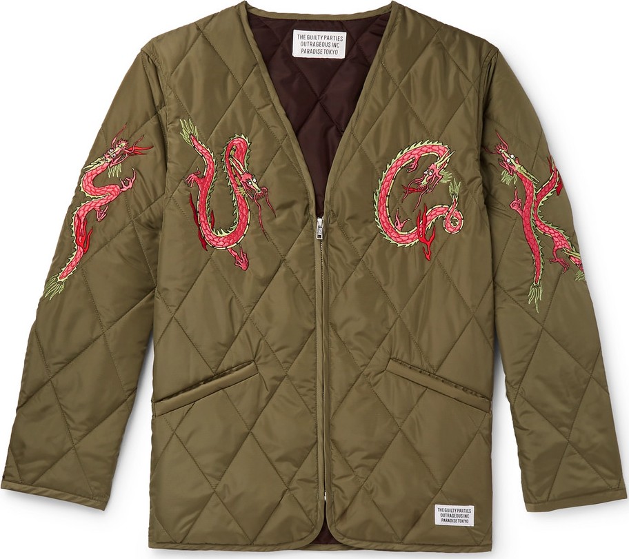 Wacko Maria Embroidered Quilted Shell Jacket