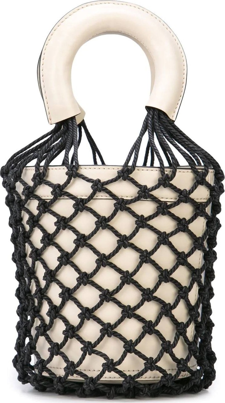 Staud Large Cream and Black Moreau Bag